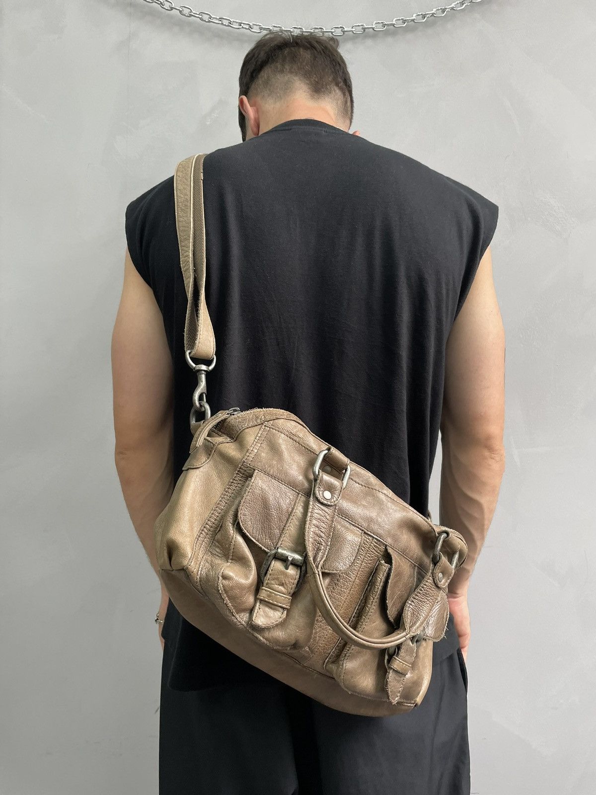 KMRii Rare avant garde leather kmrii style messenger bag Size ONE SIZE - 3 Thumbnail