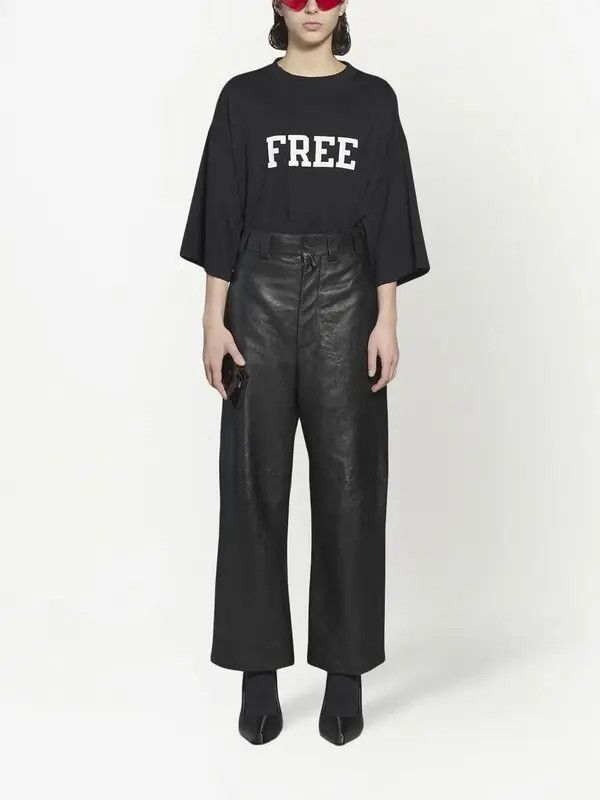 Balenciaga o1mt1gz0924 Cropped Pants in Black Size 28" / US 6 / IT 42 - 2 Thumbnail