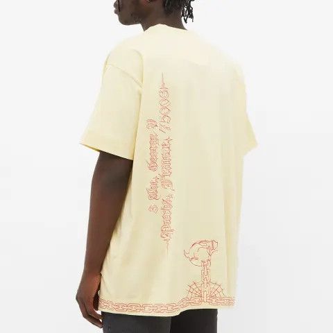 Givenchy Yellow Embroidered Chain Skull Logo Oversized T-Shirt Size US XXS / EU 40 - 4 Thumbnail