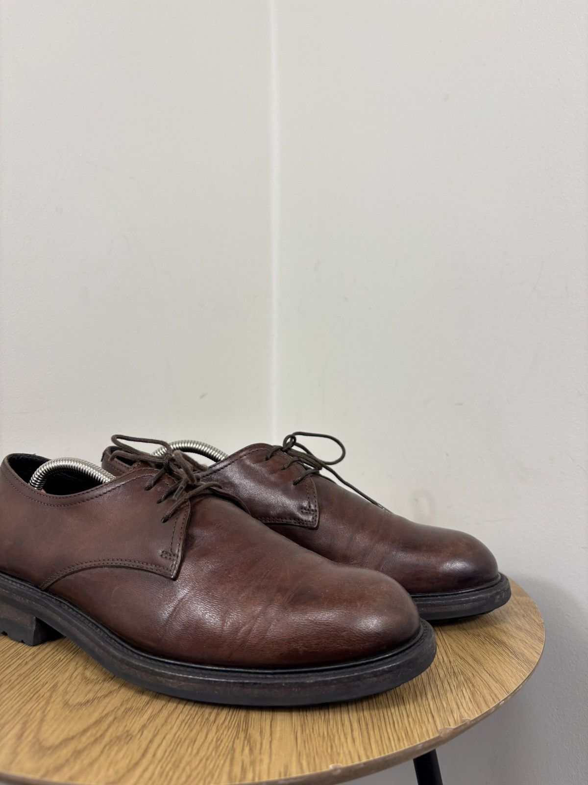 Pantanetti Pantanetti Men’s Italian Brown Leather Derby Shoes Size US 7 / EU 40 - 4 Thumbnail