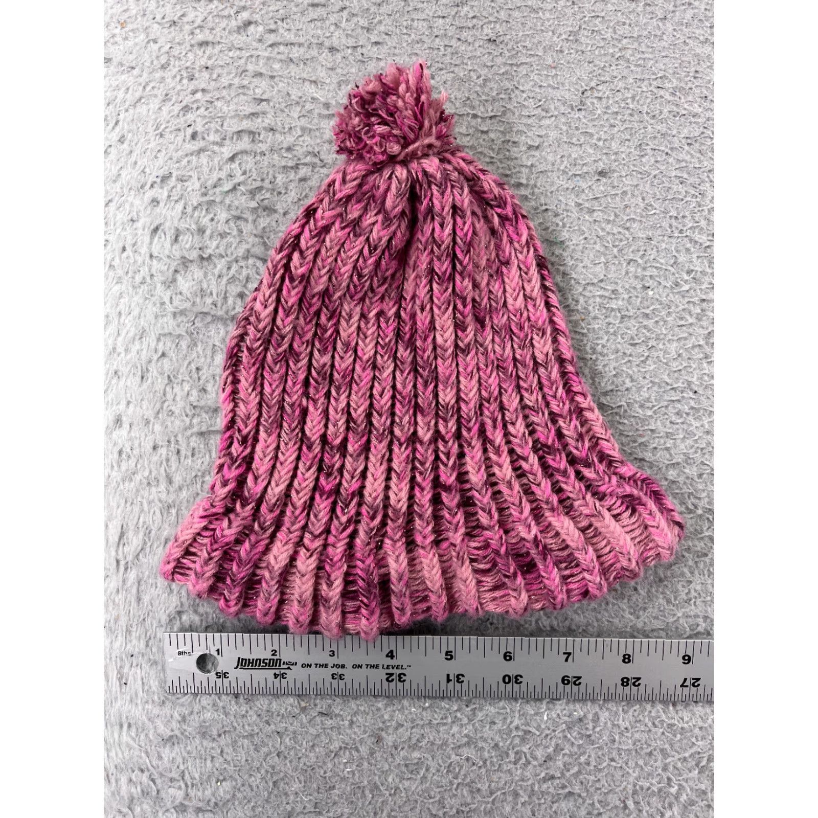 Vintage Made With Love By Your Favorite Aunt Beanie Womens One Size Pink Knit Handmade Size ONE SIZE - 3 Thumbnail