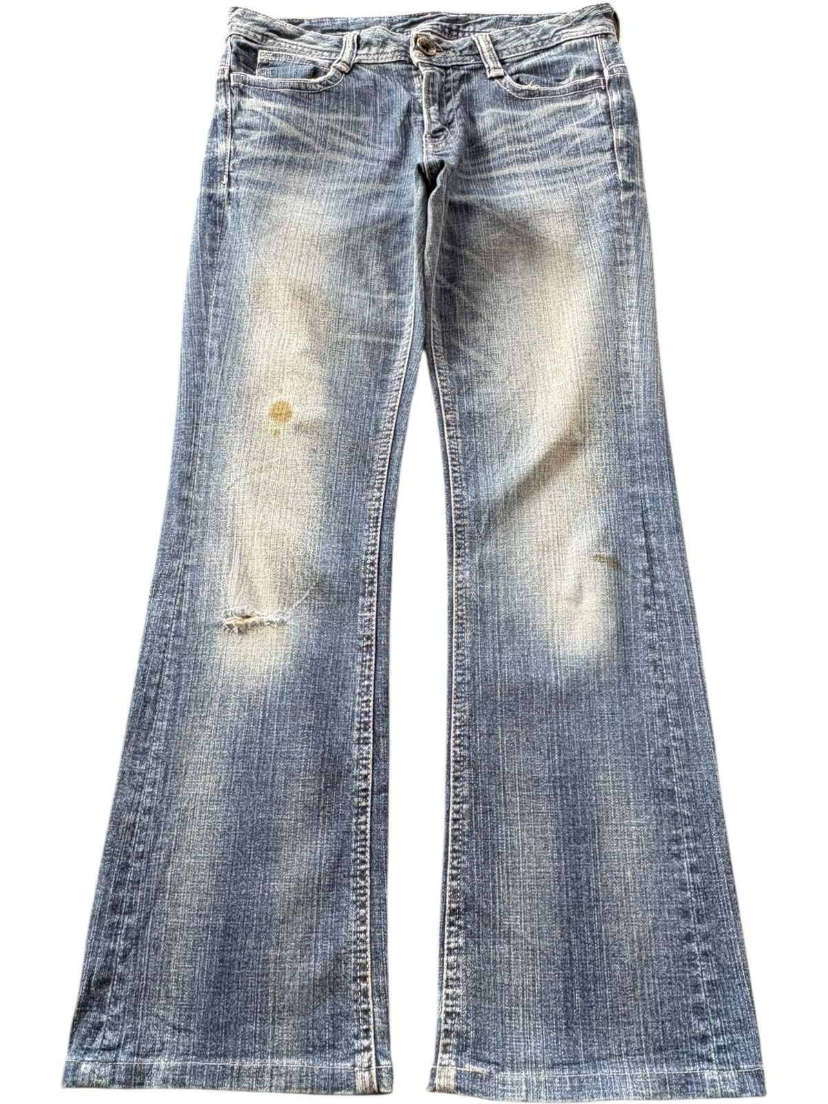 Hysteric Glamour Vintage Japanese Brand Mud Wash Distress Flare Jeans Size 30" / US 8 / IT 44 - 1 Thumbnail