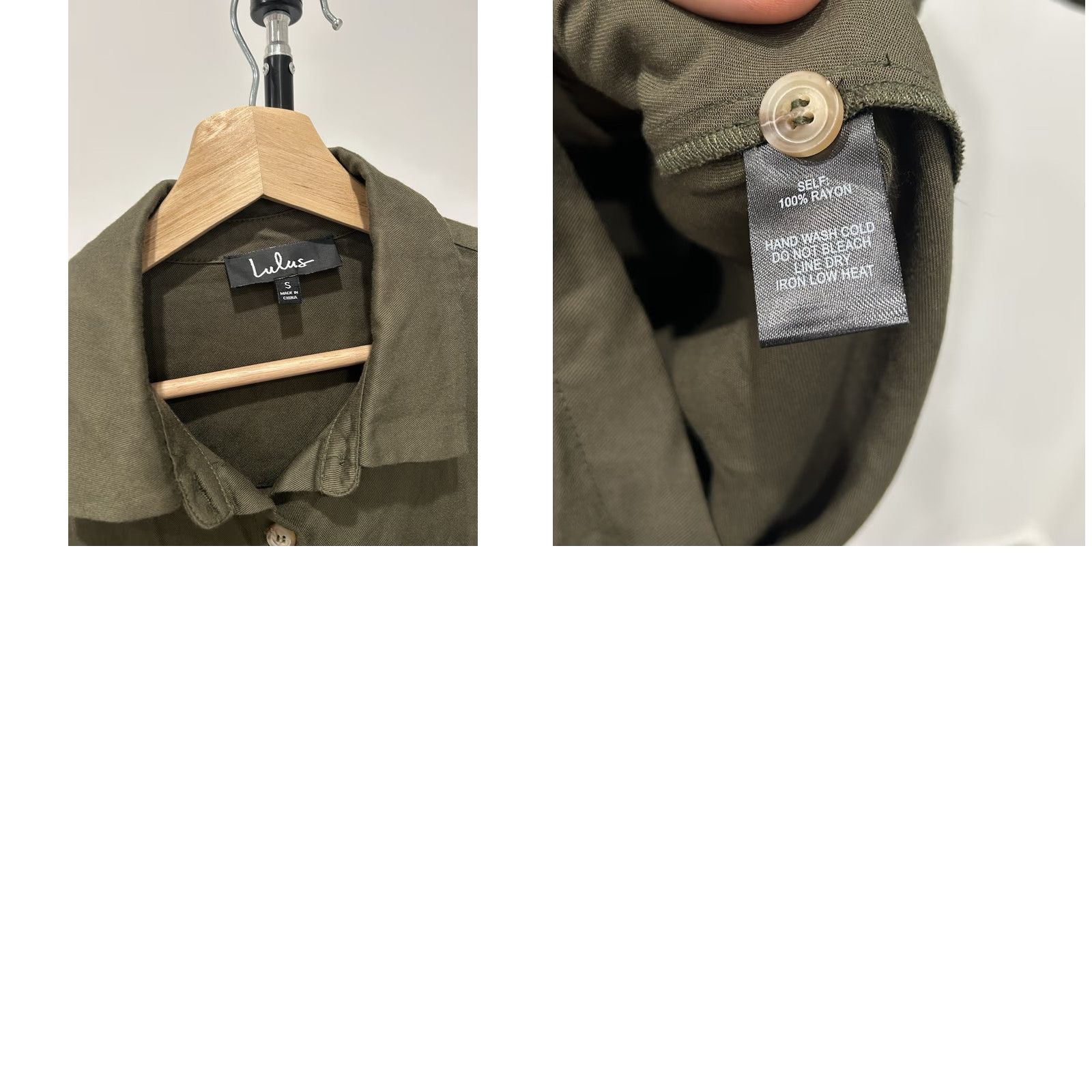 Lulus Women’s Lulus Designer Olive Green Front ButtonUp Long Sleeve Midi Dress S Front ButtonUp Collared Lightweight Casual Travel Fall Spring Womens Size S / US 4 / IT 40 - 8 Thumbnail