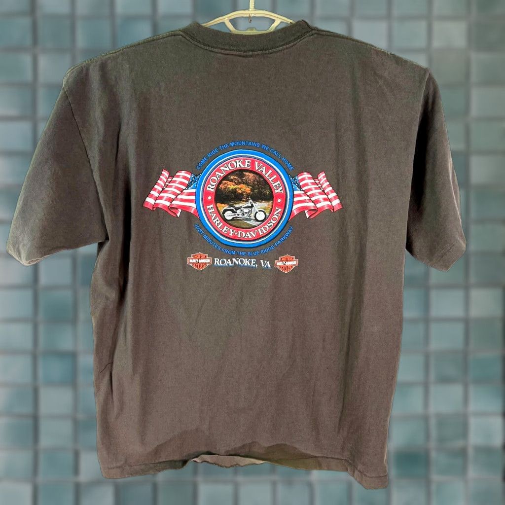 Harley Davidson VINTAGE Harley-Davidson T-Shirt Gray Mens XL Graphic 1990s R.K. Stratman Motorcycle US Size US XL / EU 56 / 4 - 1 Thumbnail