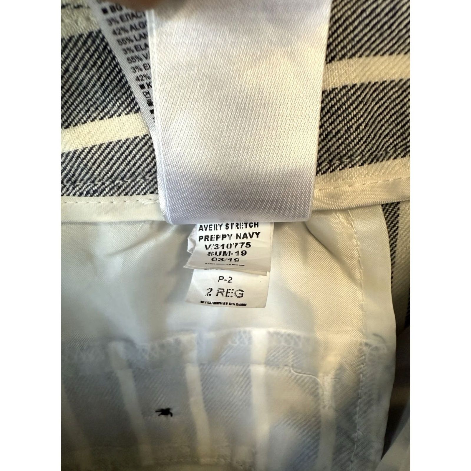 Banana Republic Banana Republic Avery Chino Pants Womens Size 2 Reg Blue Striped Cropped Size 26" / US 2 / IT 38 - 4 Thumbnail