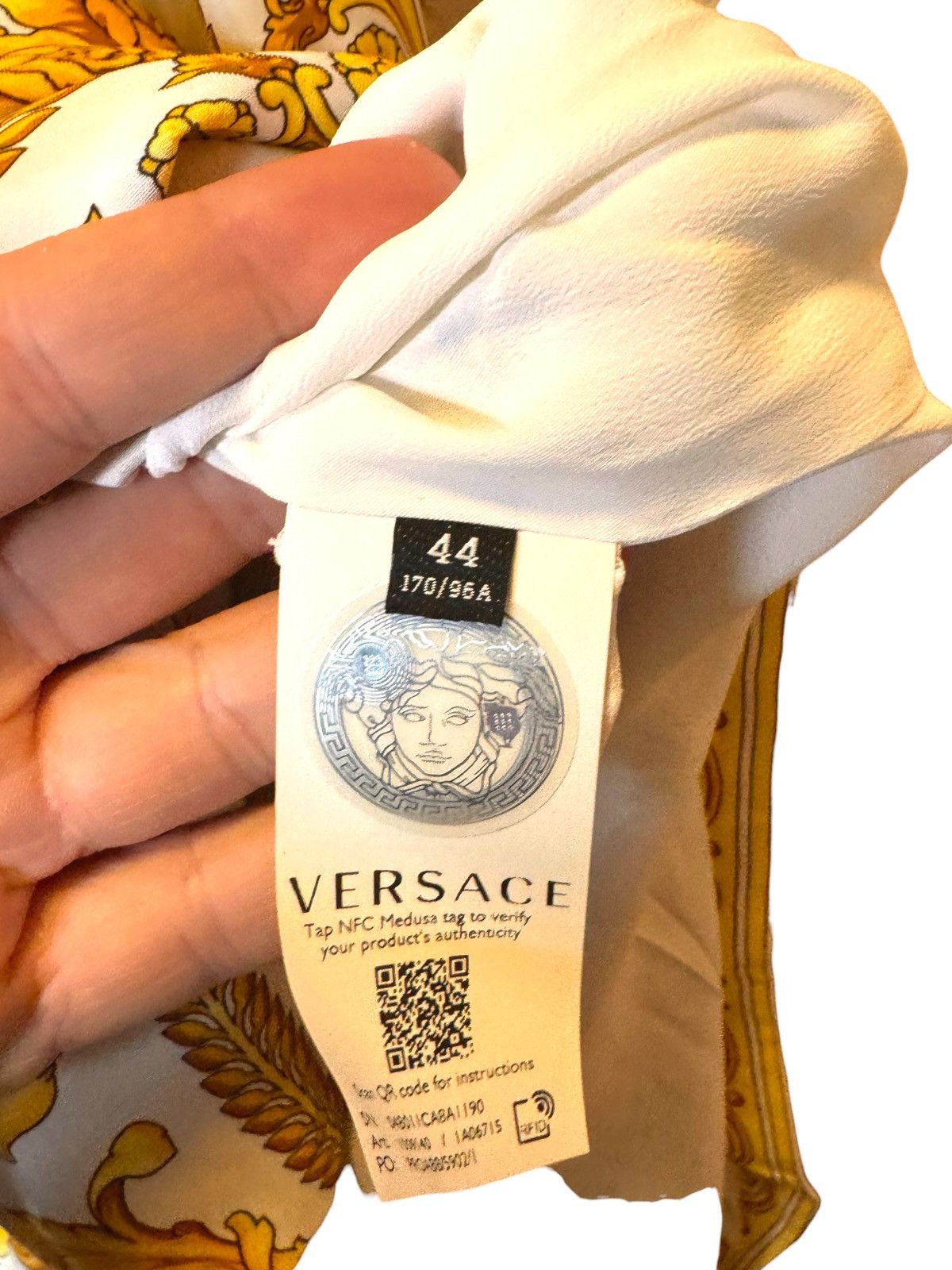 Versace Versace Baroque Print Dress Gold White Viscose Size M / US 6-8 / IT 42-44 - 7 Thumbnail