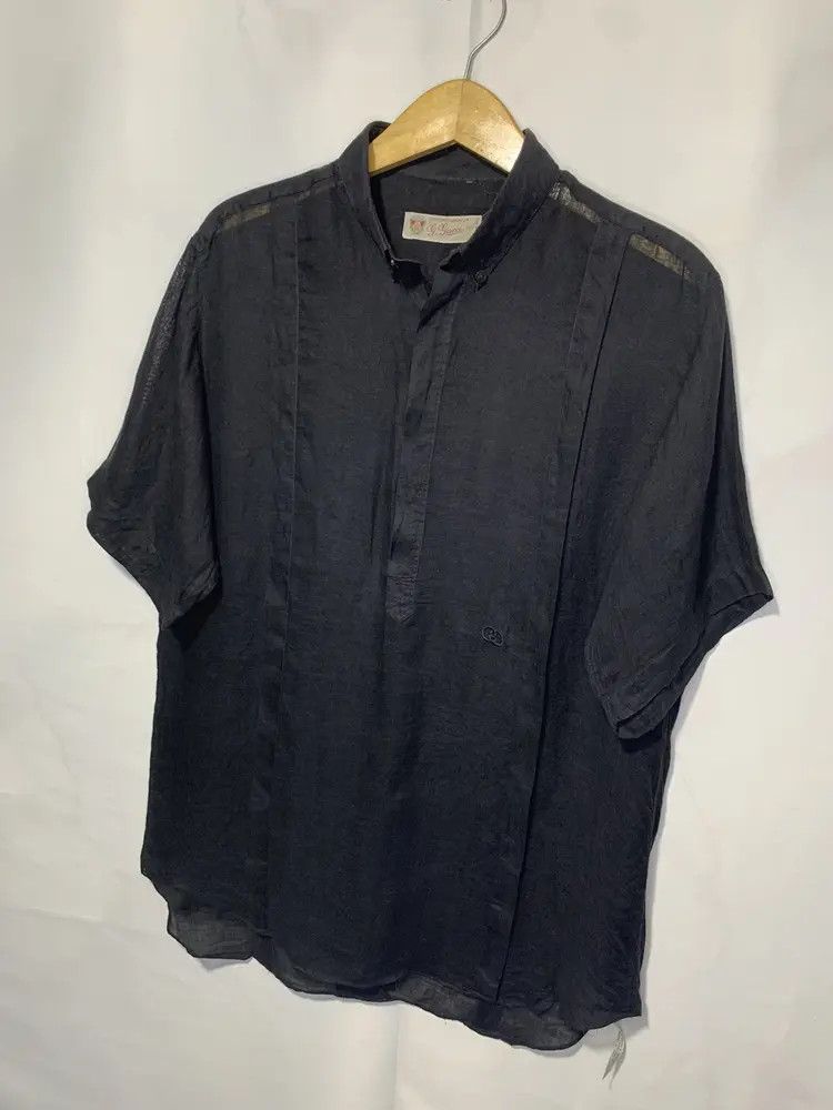 Gucci *RARE* 80s Gucci Linen sheer GG blck shirt Size US L / EU 52-54 / 3 - 3 Thumbnail