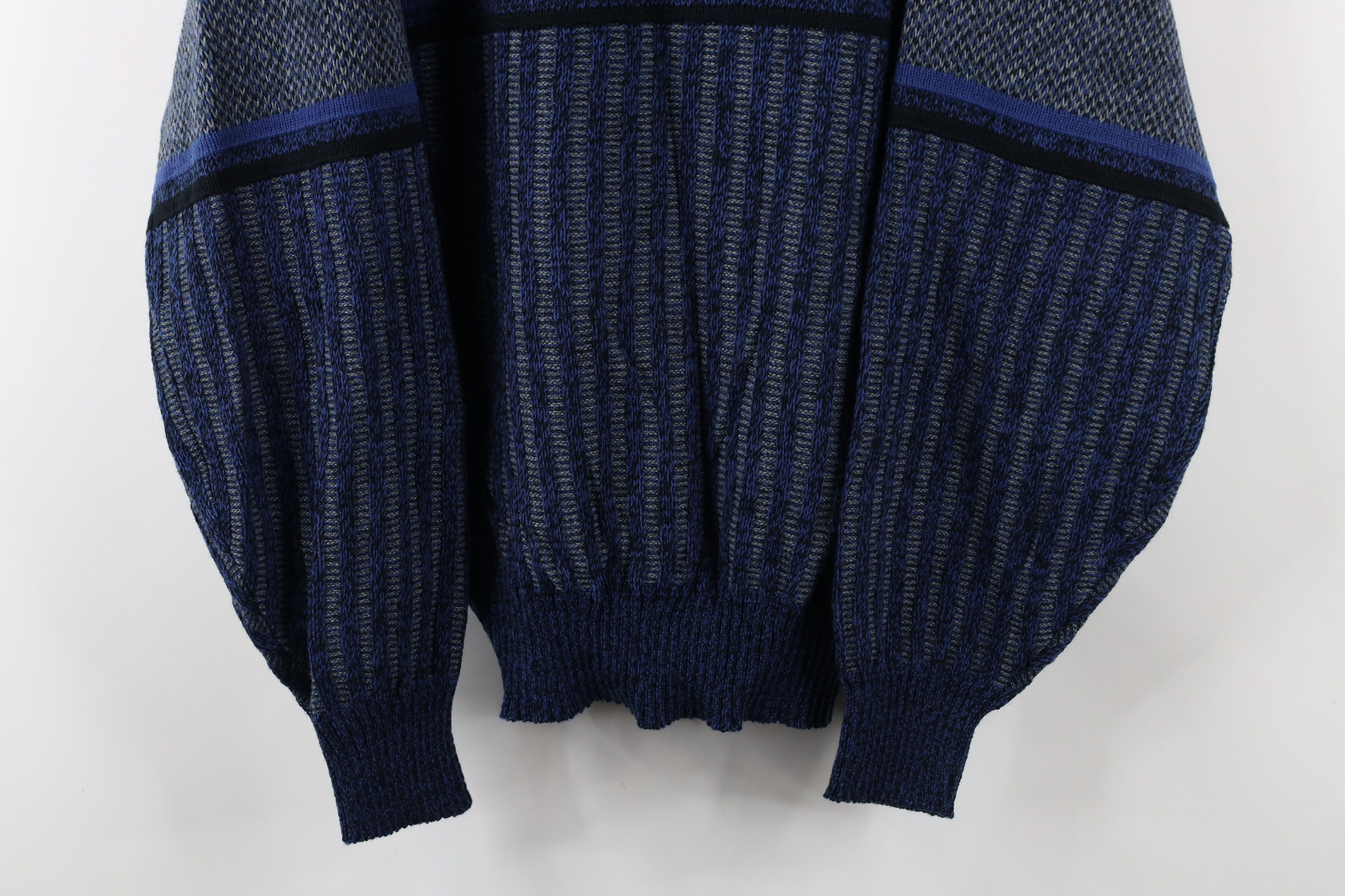 Vintage Vintage 90s Streetwear Block Ribbed Knit Crewneck Sweater Size US L / EU 52-54 / 3 - 3 Thumbnail