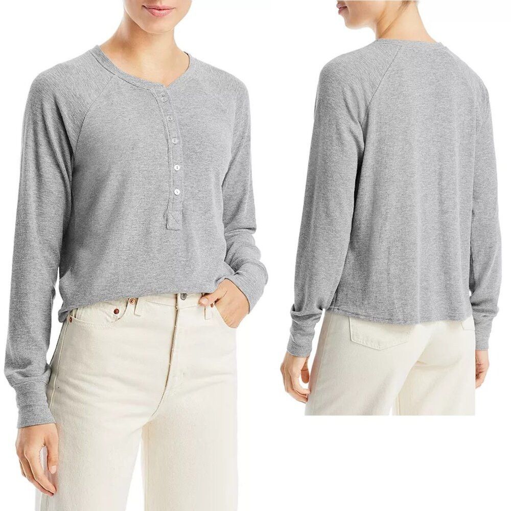 Other NWT New Three Dots Long Sleeve Henley Grey Top Size XL Size XL / US 12-14 / IT 48-50 - 1 Thumbnail