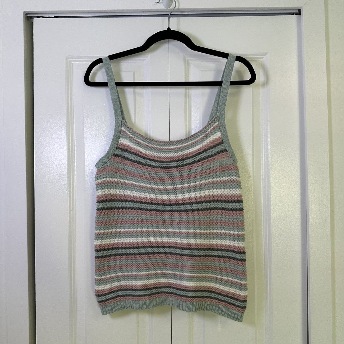 Other Pink Rose Pastel Striped Crochet Tank Large NWT Size L / US 10 / IT 46 - 1 Thumbnail