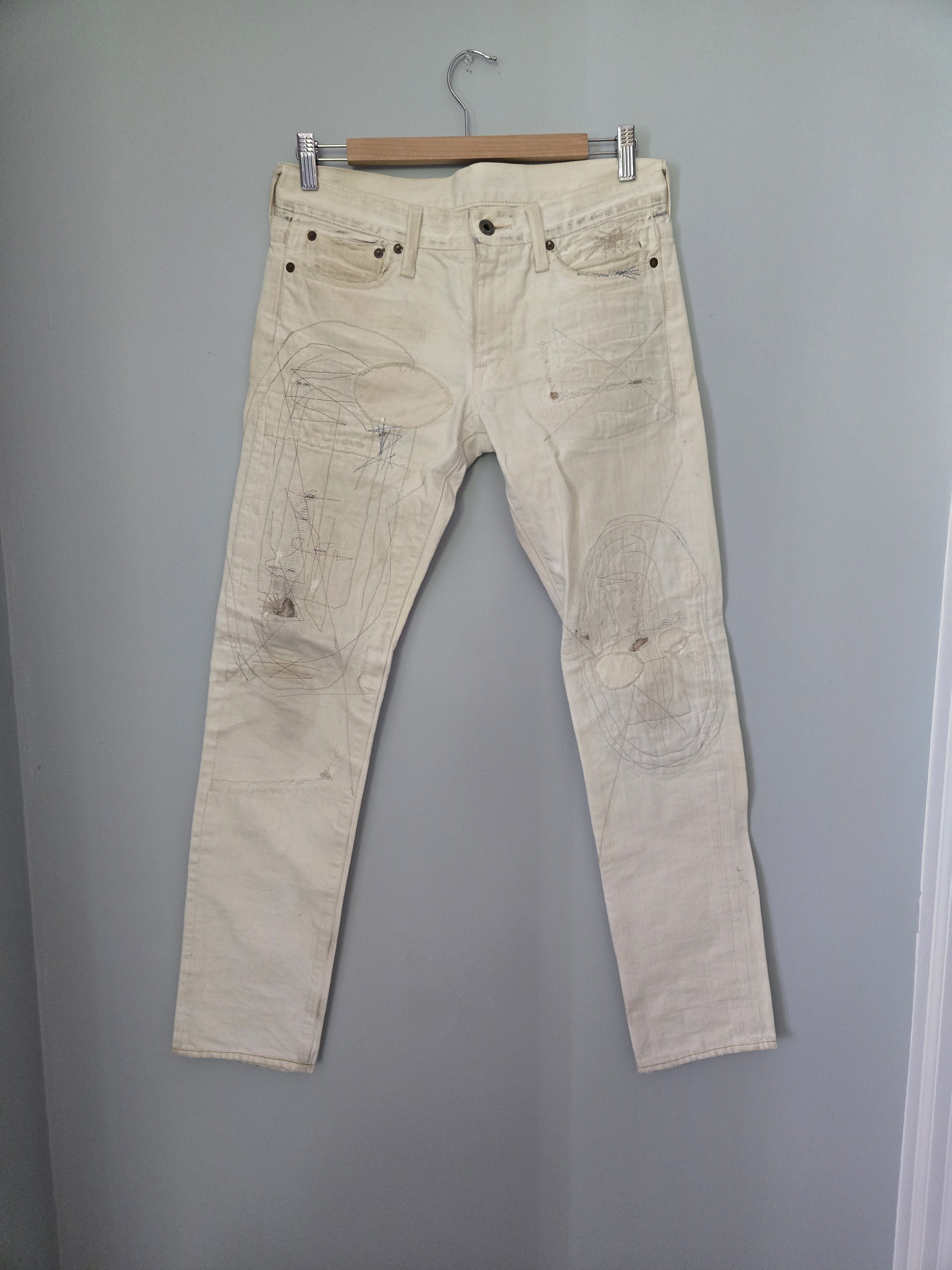 Kapital Distressed white kapital denim Size US 31 - 1 Thumbnail