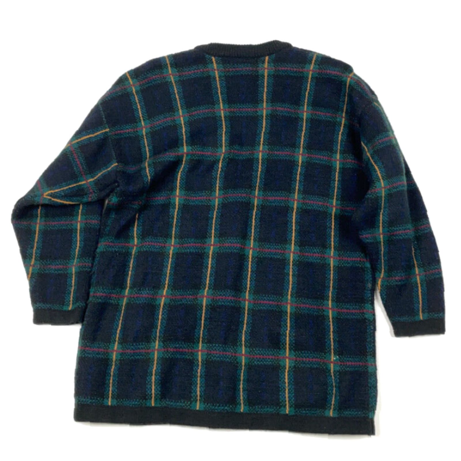 Etro Retro Green Plaid Cardigan Sweater Brass Engraved Buttons Elegant Preppy M Size M / US 6-8 / IT 42-44 - 2 Thumbnail