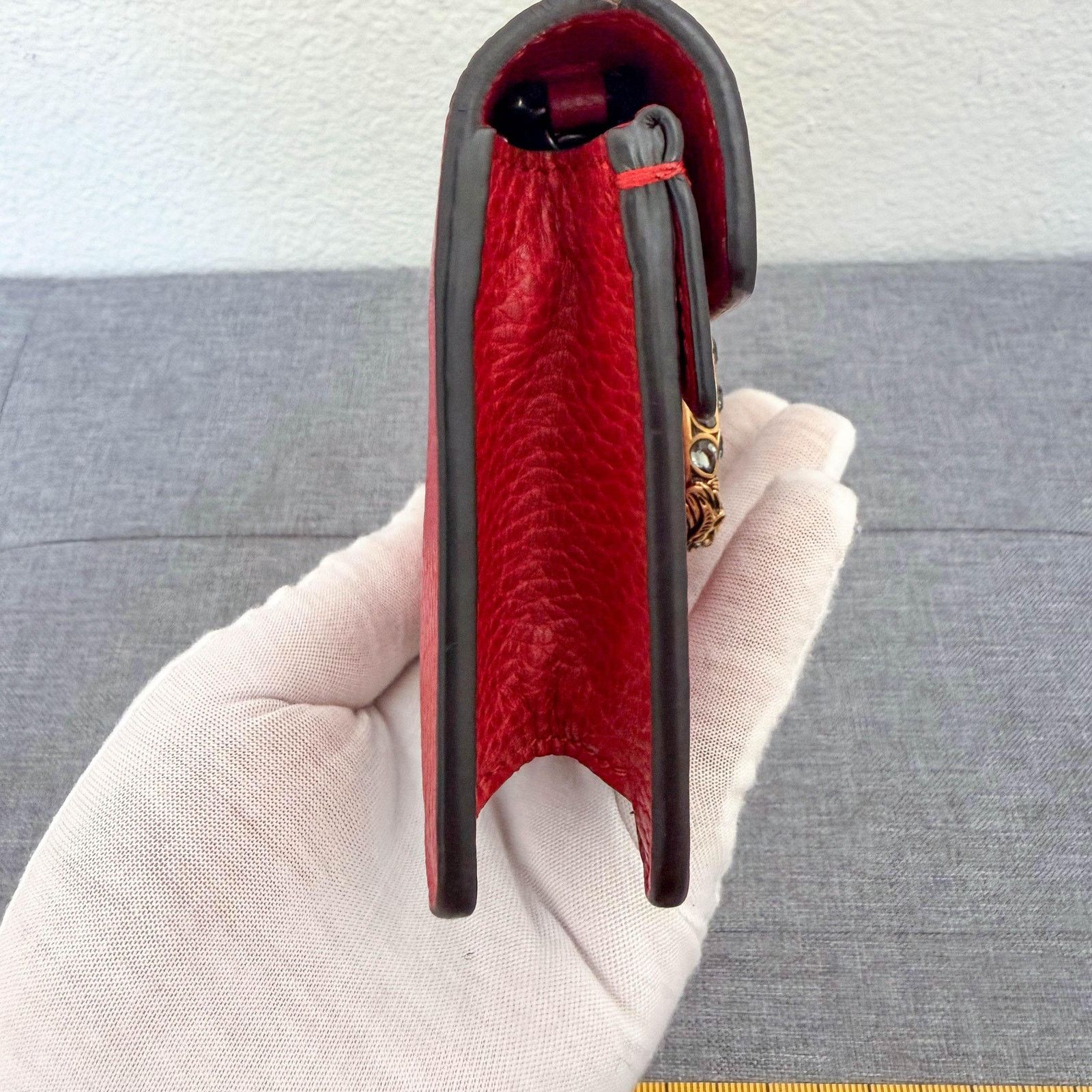 Gucci Authentic Gucci Dionysus Red Leather Chain Bag Tiger Head Size ONE SIZE - 4 Thumbnail