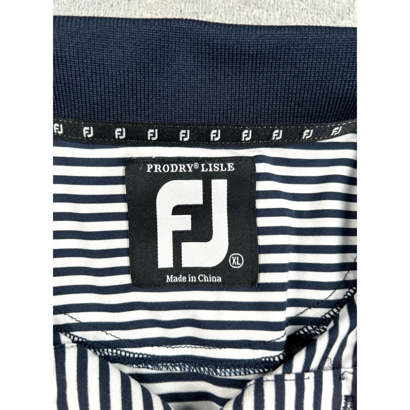 Footjoy FootJoy ProDry Lisle Polo Shirt Men's XL White Striped Golf Performance Stretch Size US XL / EU 56 / 4 - 3 Thumbnail