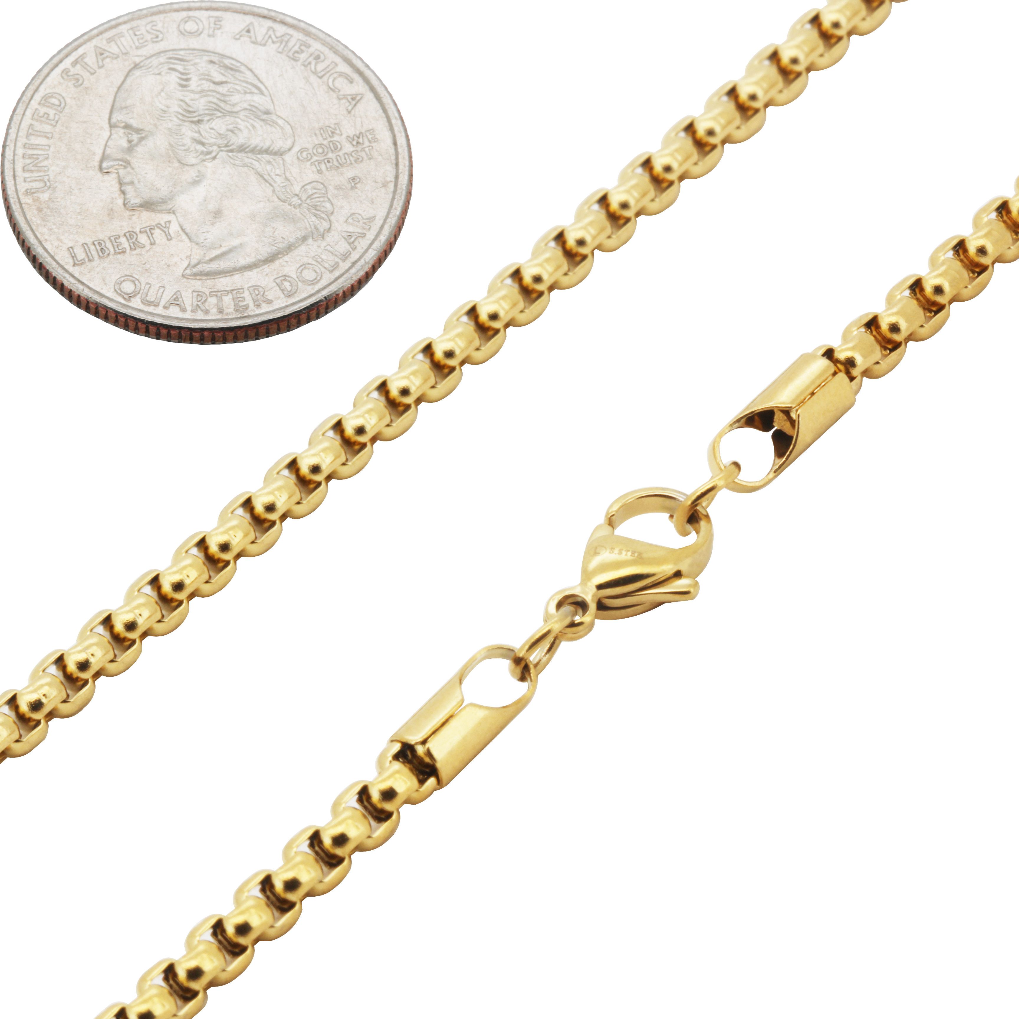 Other 316L SS 18k GP 3.5mm Box Bracelet 7.5” Size ONE SIZE - 1 Preview