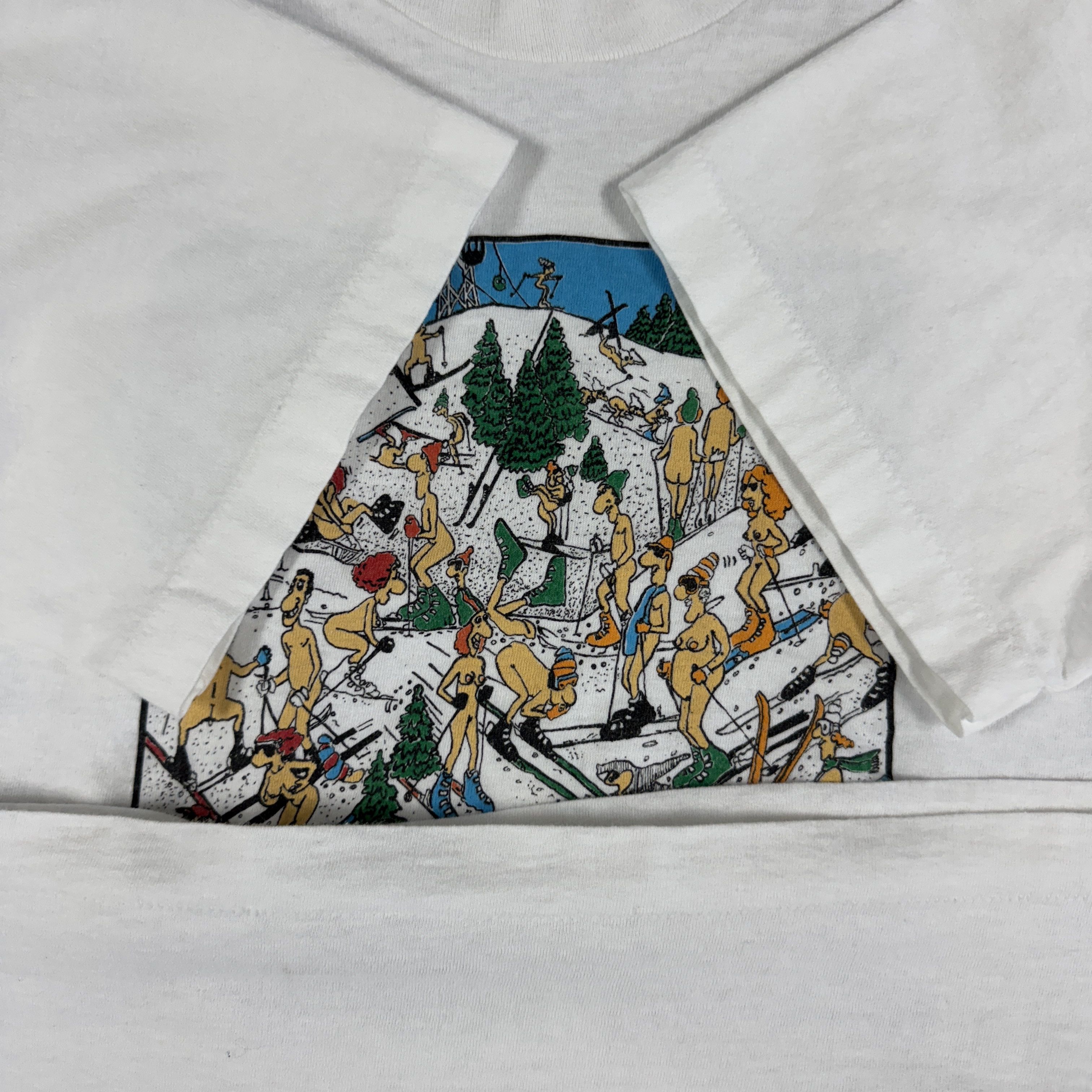 Vintage 80s Naked Ski Humor Shirt