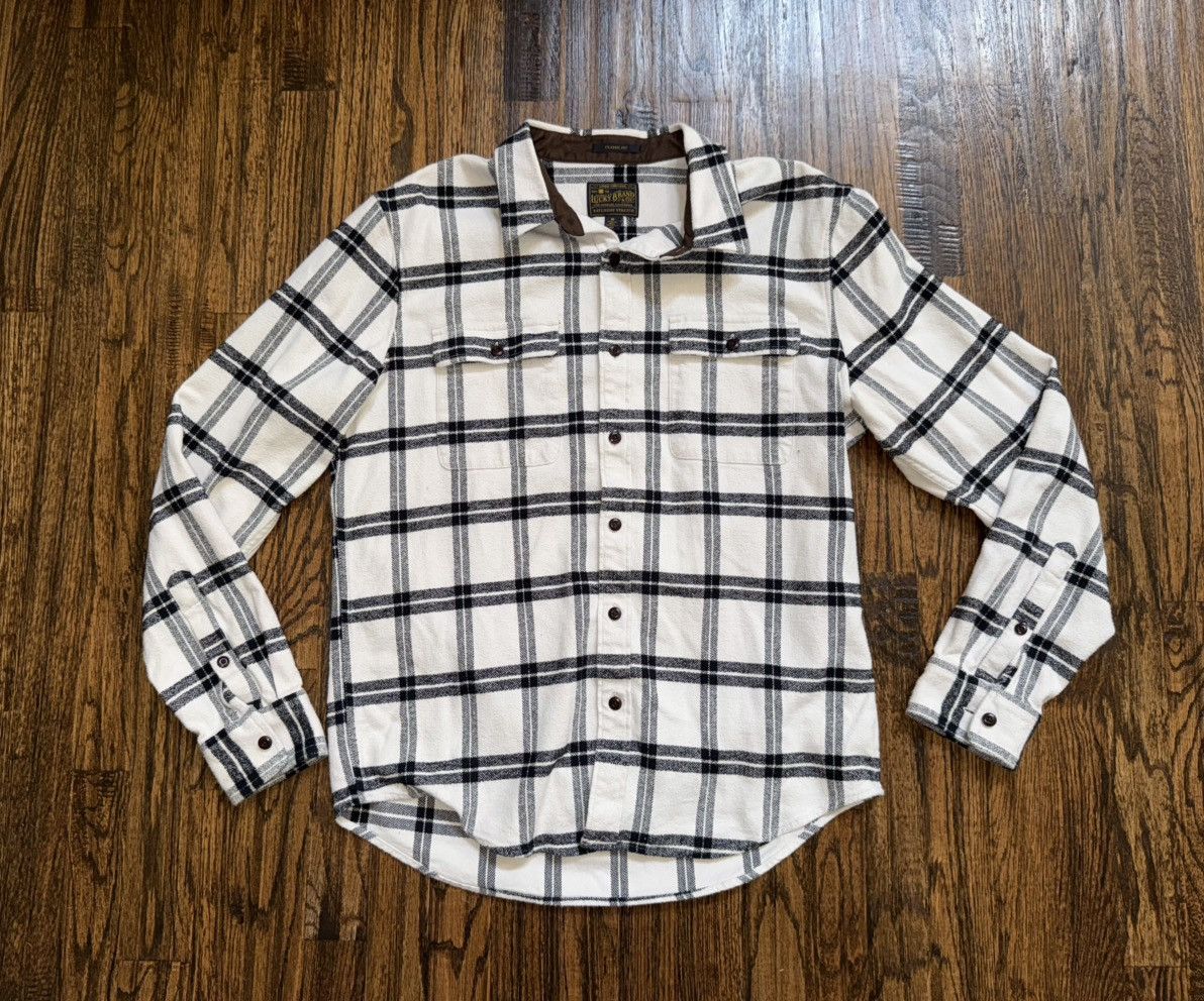 Lucky Brand Lucky Brand L/S Button-Up Shirt White Plaid Flannel Medium Size US M / EU 48-50 / 2 - 1 Thumbnail