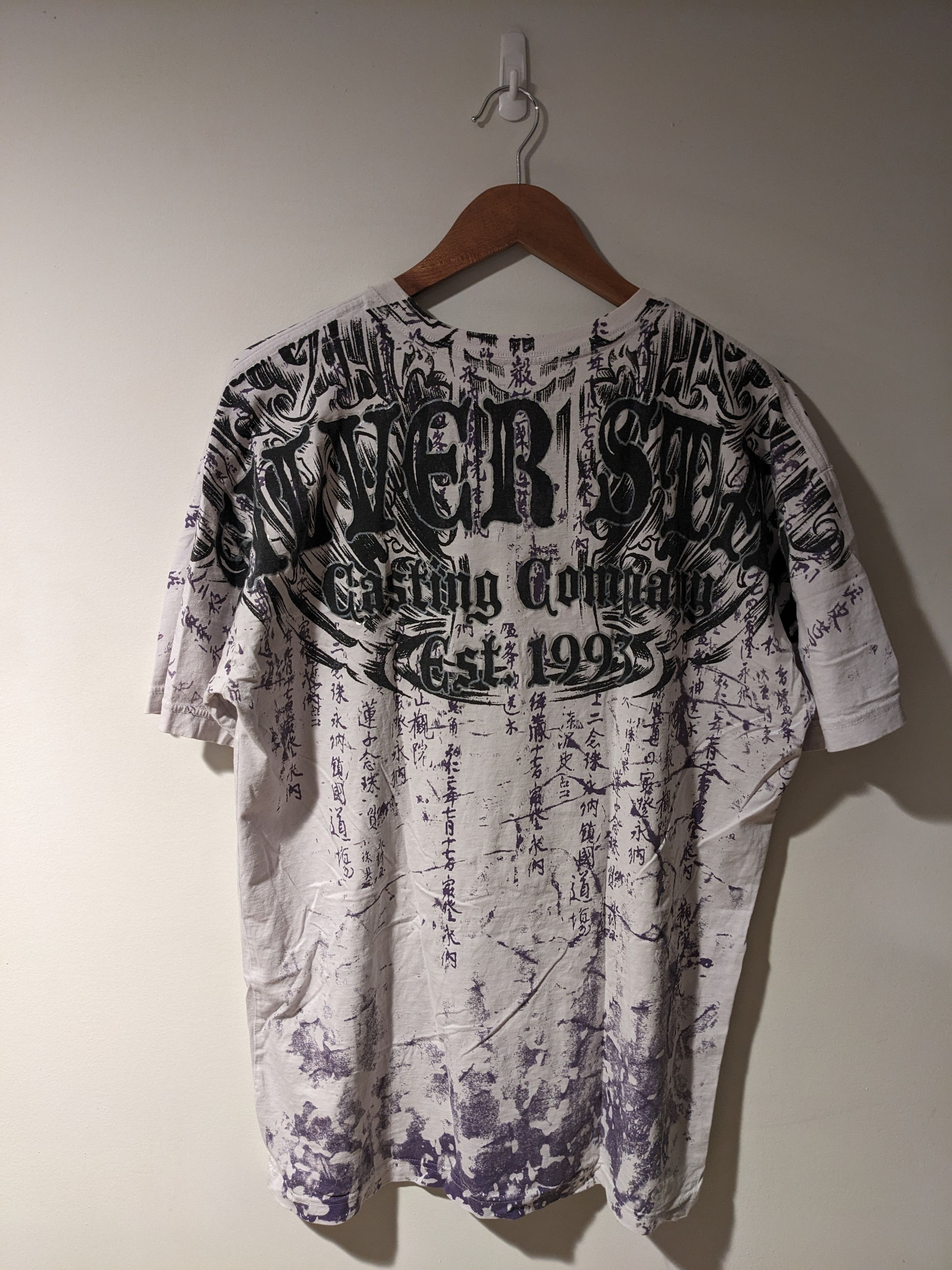 Affliction × Vintage Vintage Y2K Silver Star MMA Affliction Inspired T-Shirt Size US XL / EU 56 / 4 - 5 Thumbnail