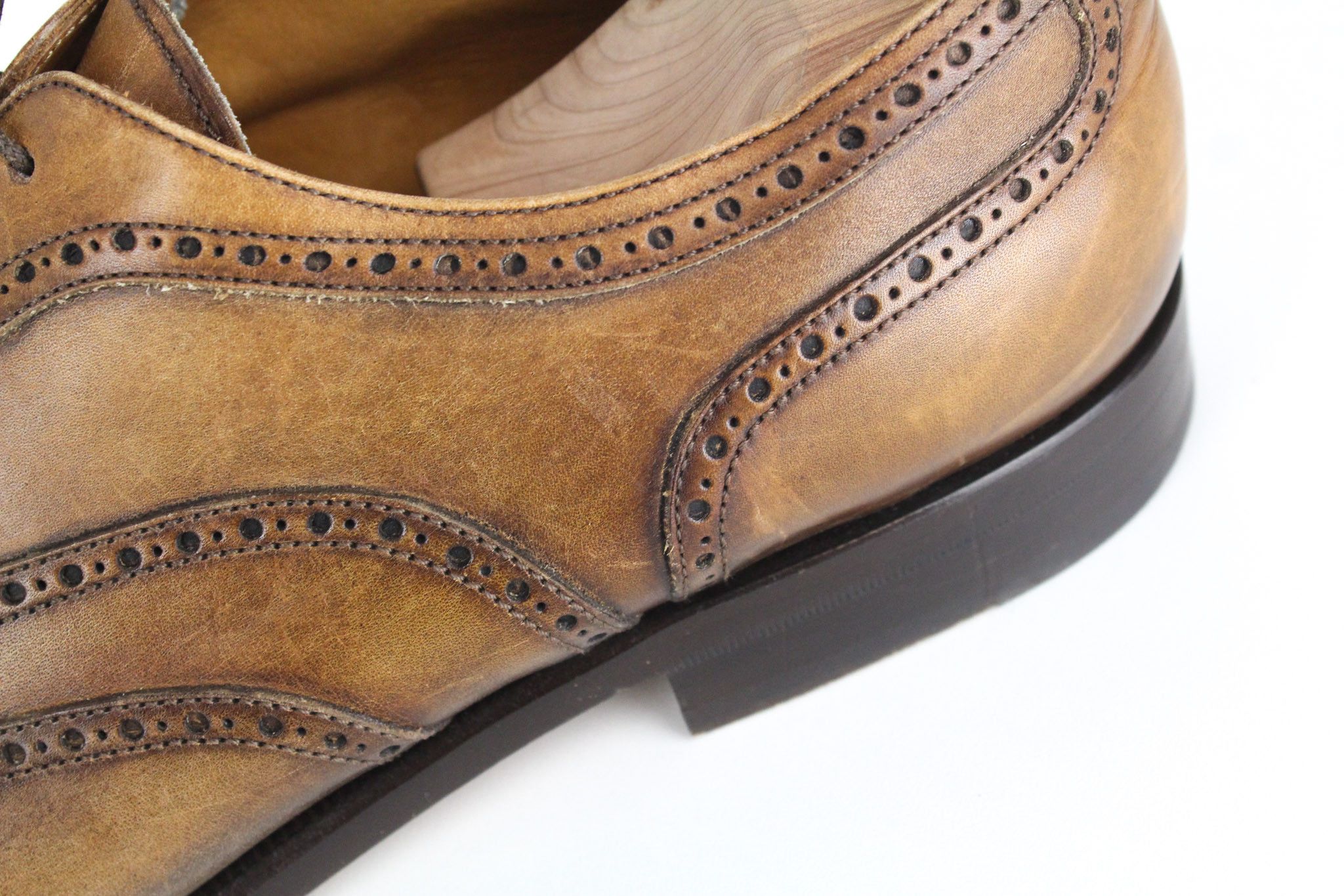 Suitsupply EU44.5 Brown Oxford Leather Low-Top Laced 72423 Size US 11.5 / EU 44-45 - 14 Thumbnail