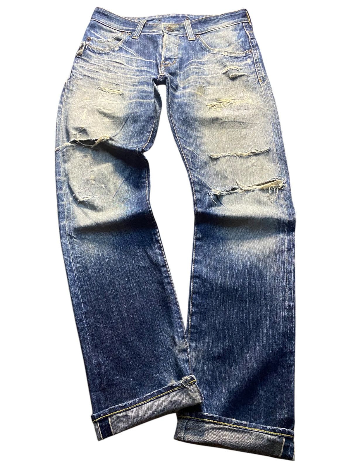 Bartack Work Clothing Dept Selvedge Distressed Jeans
