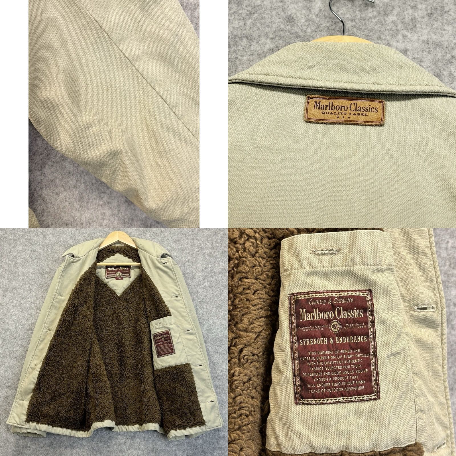 Marlboro Marlboro Classics Jacket Mens L Beige Fleece Lined Button Up Used Worn Size US L / EU 52-54 / 3 - 9 Thumbnail