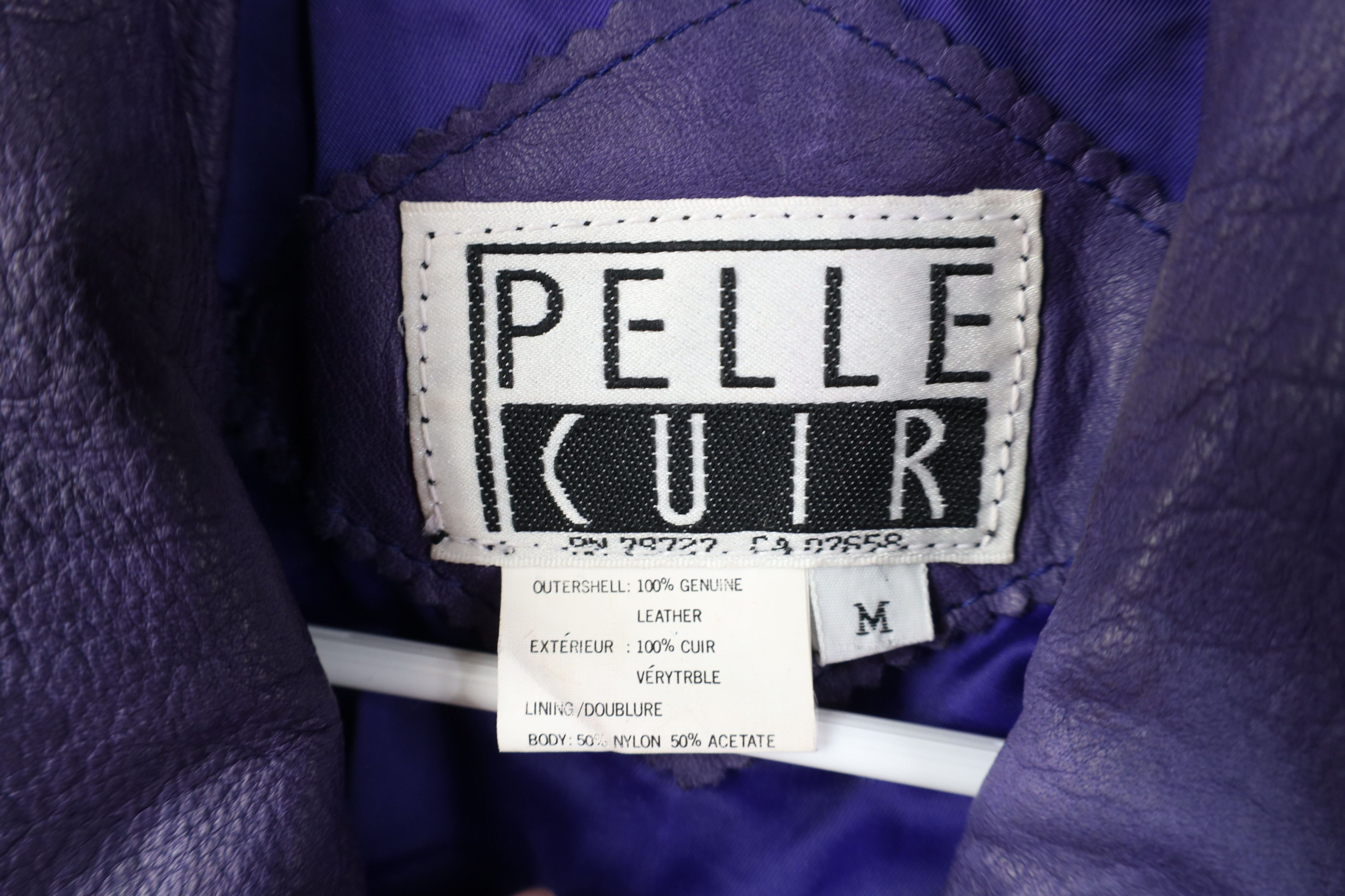 Vintage Vintage 90s Streetwear Belted Leather Bomber Jacket Purple Size M / US 6-8 / IT 42-44 - 8 Thumbnail