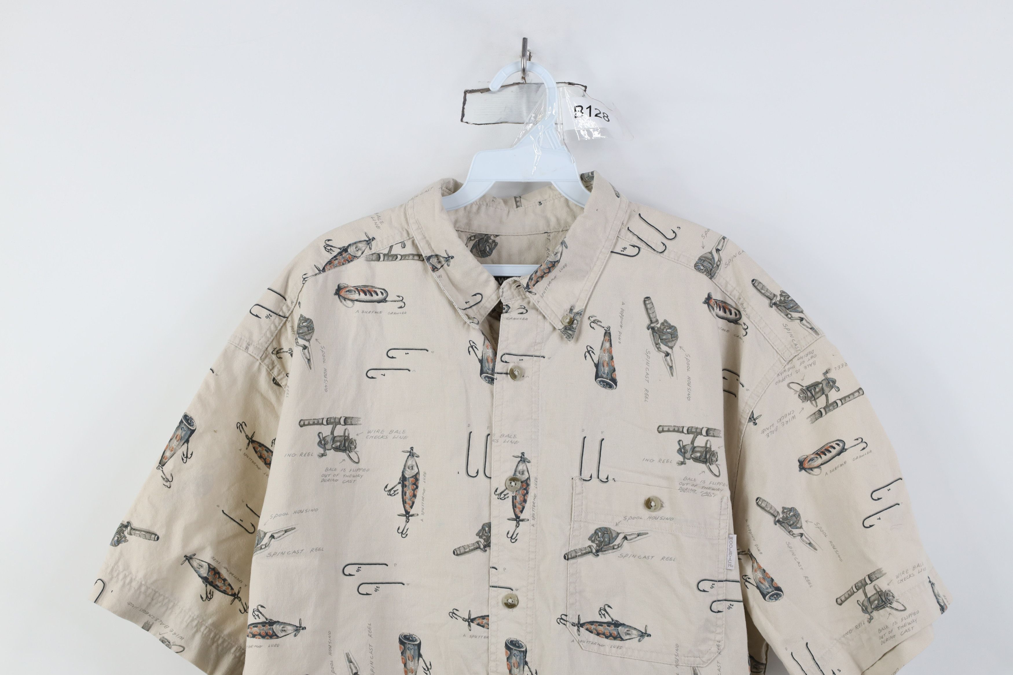 Woolrich Woolen Mills Vintage 90s Woolrich Over Print Short Sleeve Button Shirt Size US XL / EU 56 / 4 - 2 Thumbnail