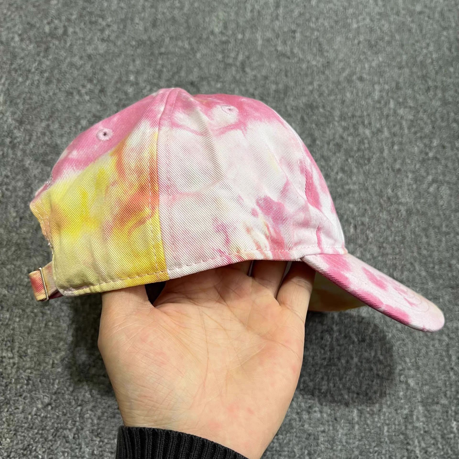 Cross Colours Cross EmbroideredTie-DyeCurved BrimBaseball Cap Visor Q7 Size ONE SIZE - 4 Thumbnail