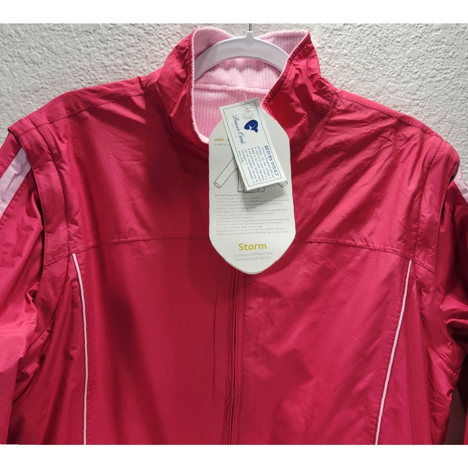 Vintage Beaver Creek Windbreaker Jacket Women's Size L Pink Reversible Removable Sleeves NWT Size L / US 10 / IT 46 - 3 Thumbnail