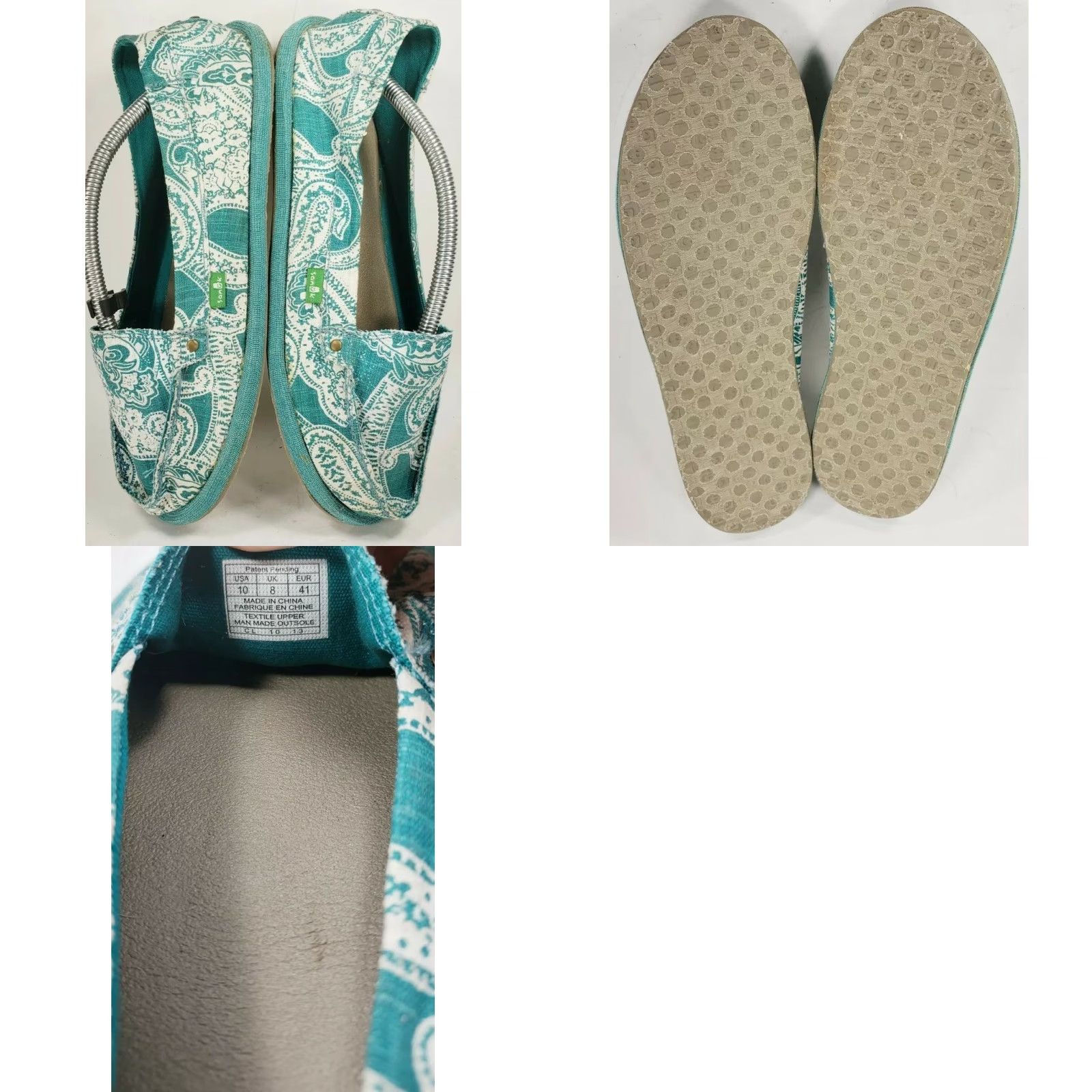 Sanuk SANUK Donna Women's Casual Loafers Teal White Paisley 41EU 10M UK 8.5 US 10 Mens Womens Shopping Shoes Size US 11 / IT 41 - 8 Thumbnail