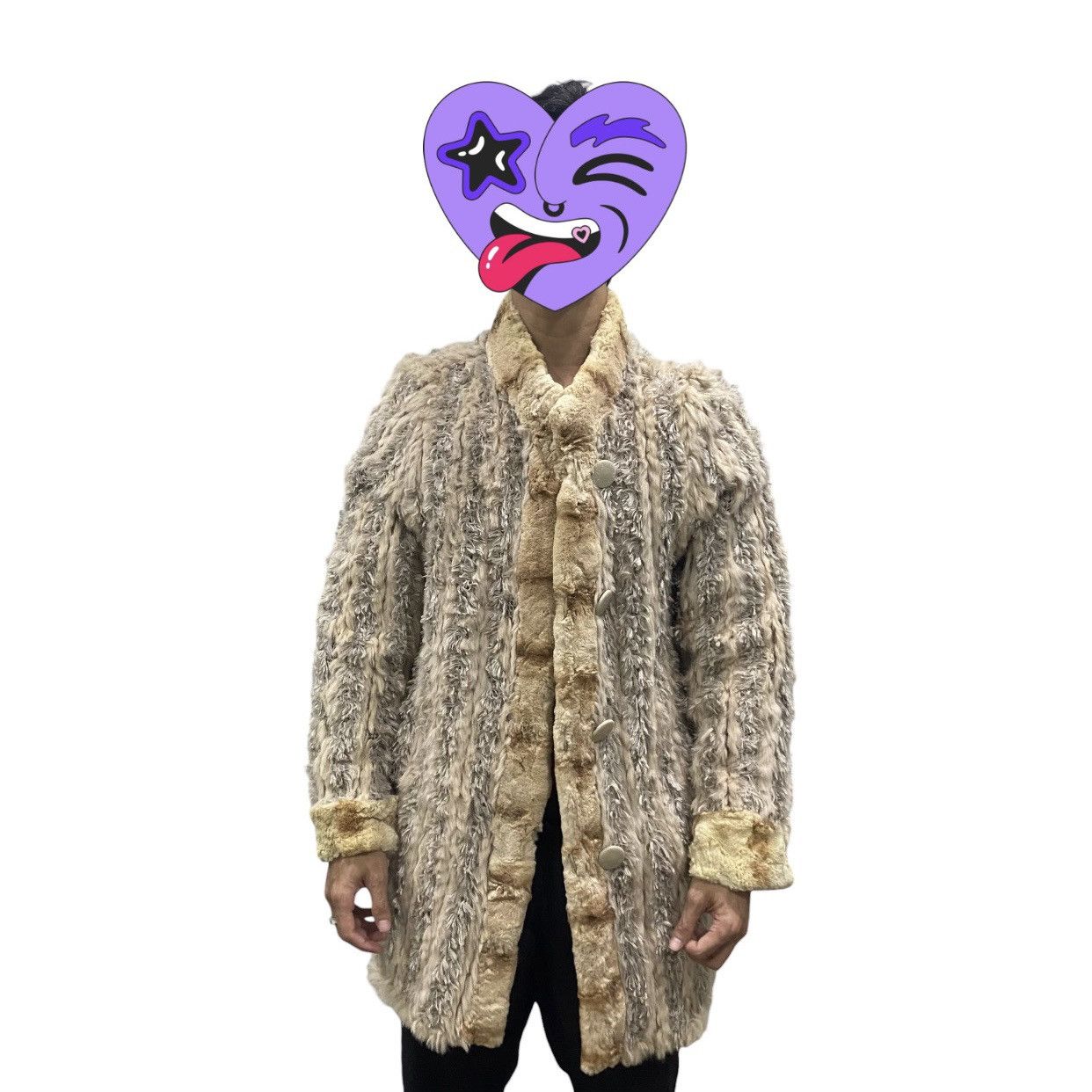 Balmain VINTAGE BALMAIN 1990s Reversible Striped Rabbit Fur Coat L Size L / US 10 / IT 46 - 5 Thumbnail