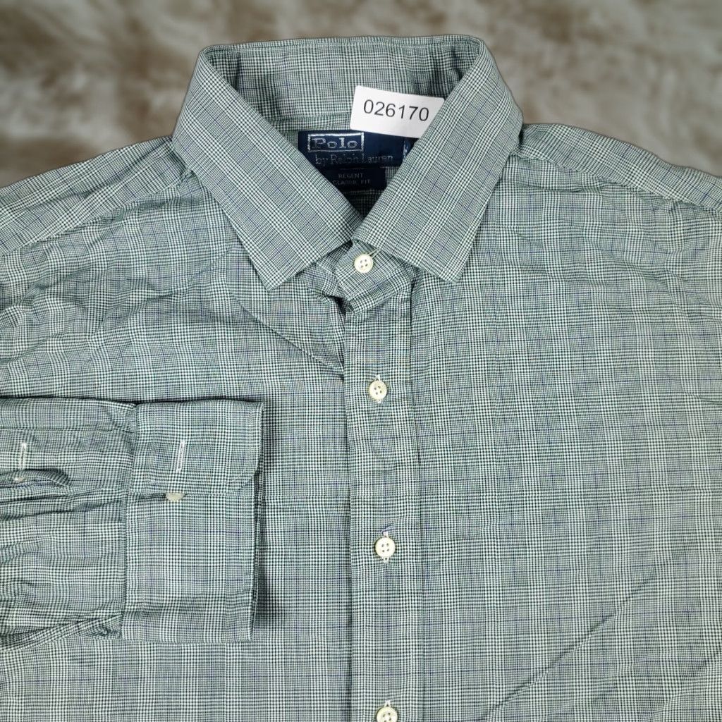 Ralph Lauren Ralph Lauren Dress Shirt Mens 18 Green Plaid Long Sleeve Button Down Regular Fit Size 48R - 1 Thumbnail