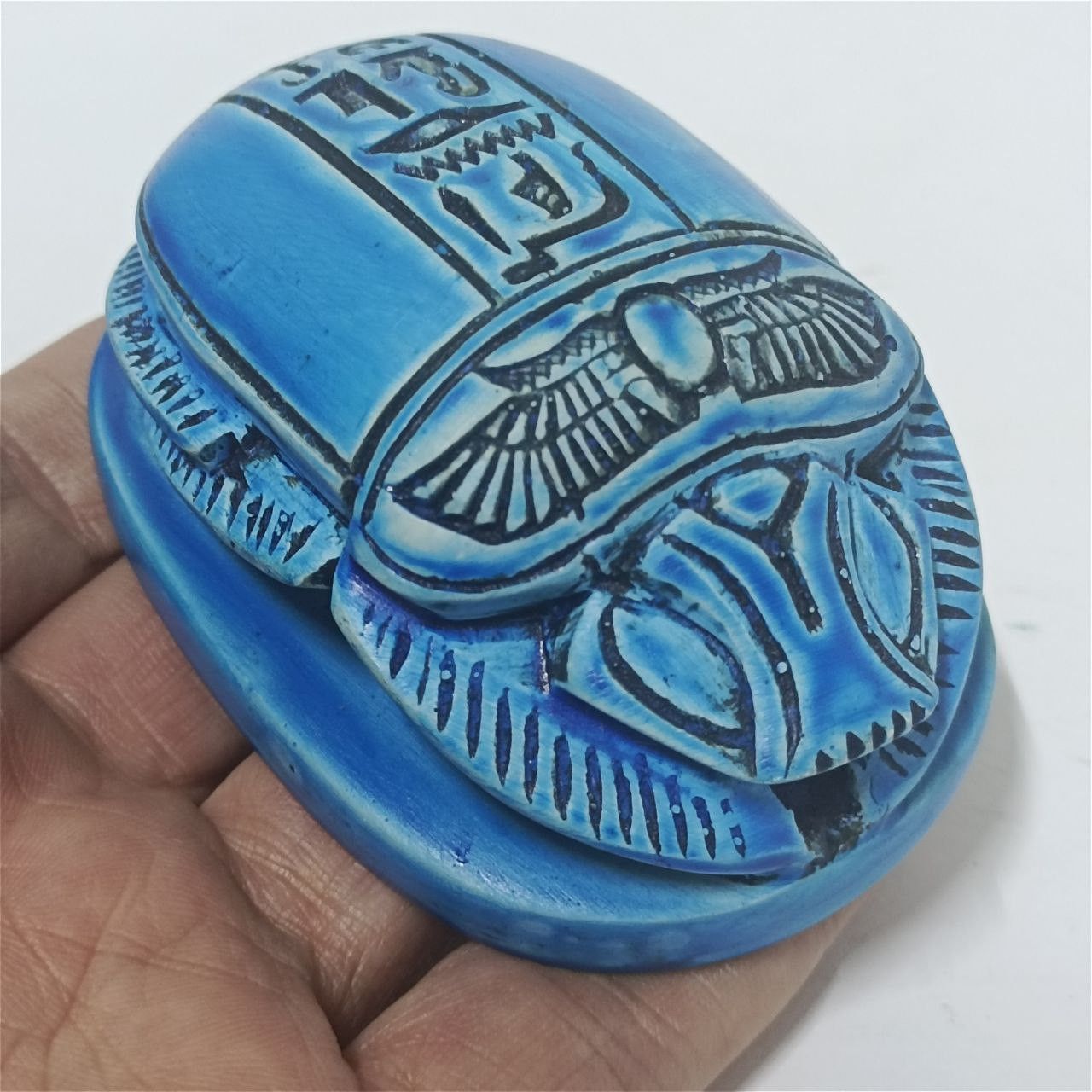 Handmade Vintage-style blue scarab Egyptian collectible gift Size ONE SIZE - 2 Thumbnail