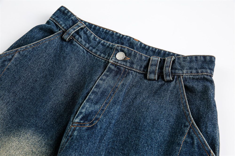 Vintage Men's loose street wide-leg gradient washed scimitar jeans Size US 32 / EU 48 - 3 Thumbnail