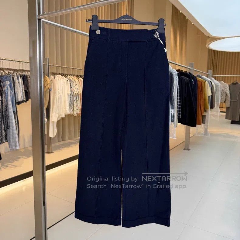 Hermes Hermes Dark Blue Cotton Tweed Suit Pants Size 42" / US 20 - 1 Thumbnail