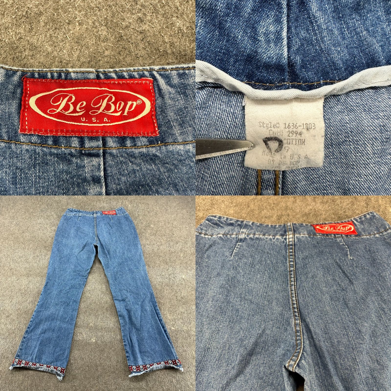 Vintage VINTAGE BeBop Jeans Women 9 Blue Flare Bell Bottom Belted Medium Wash Hippie Y2K 90s USA Jeans Women Size 30" / US 8 / IT 44 - 8 Thumbnail