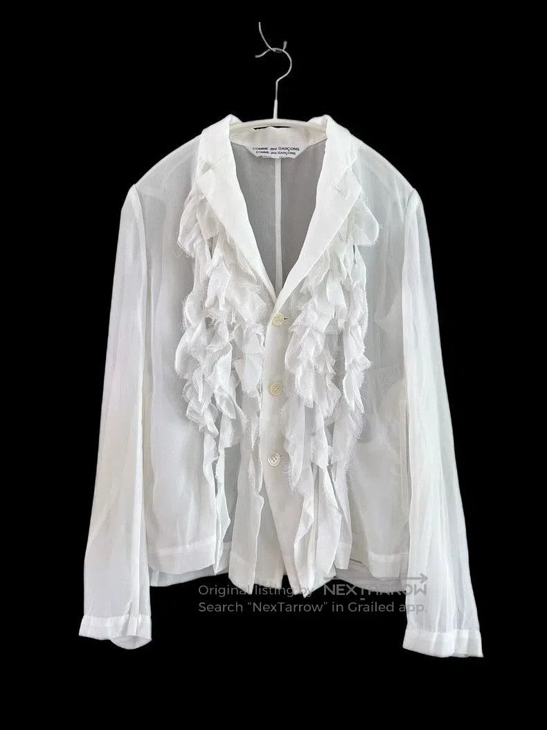 Comme des Garcons Comme des Garcons Ruffled White Blouse. Size US XS / EU 42 / 0 - 1 Thumbnail