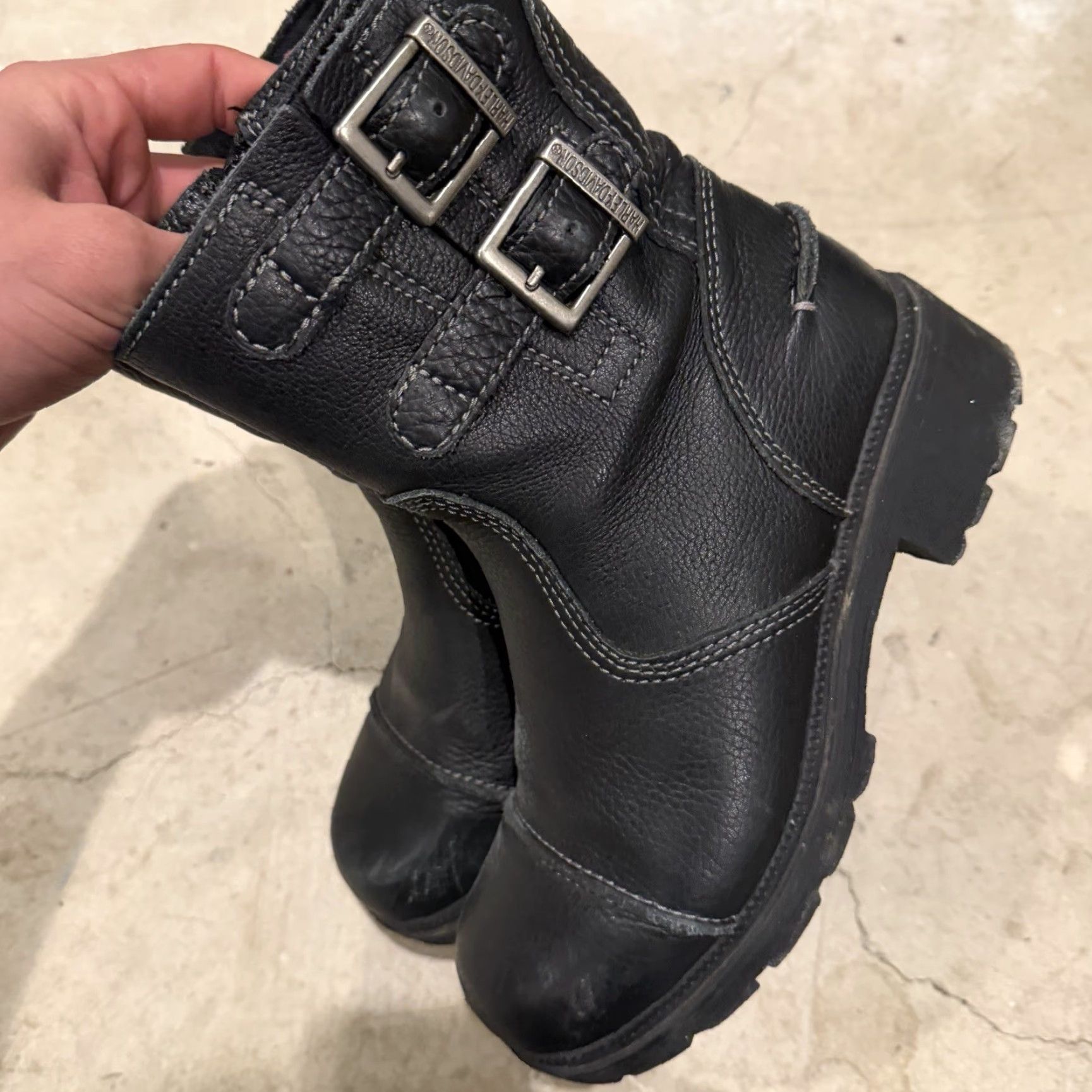 Harley Davidson Harley Davidson Black Leather Boots 84041 Side Zip Biker Womens 6.5 Size US 7 / IT 37 - 7 Thumbnail