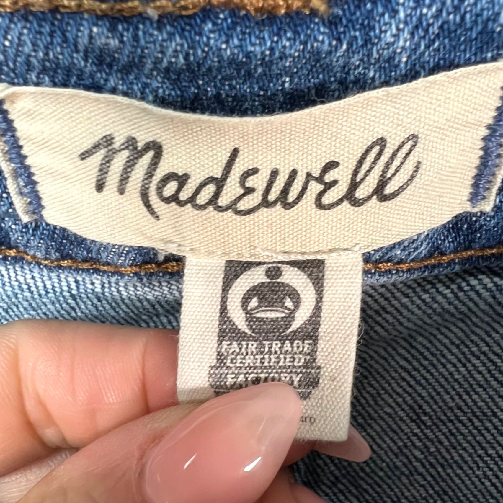 Madewell Madewell Womens Size 29 The Perfect Vintage Jean Blue Denim Frayed Hem Jeans 5-Pocket Design Regular Straight Size 29" - 3 Thumbnail
