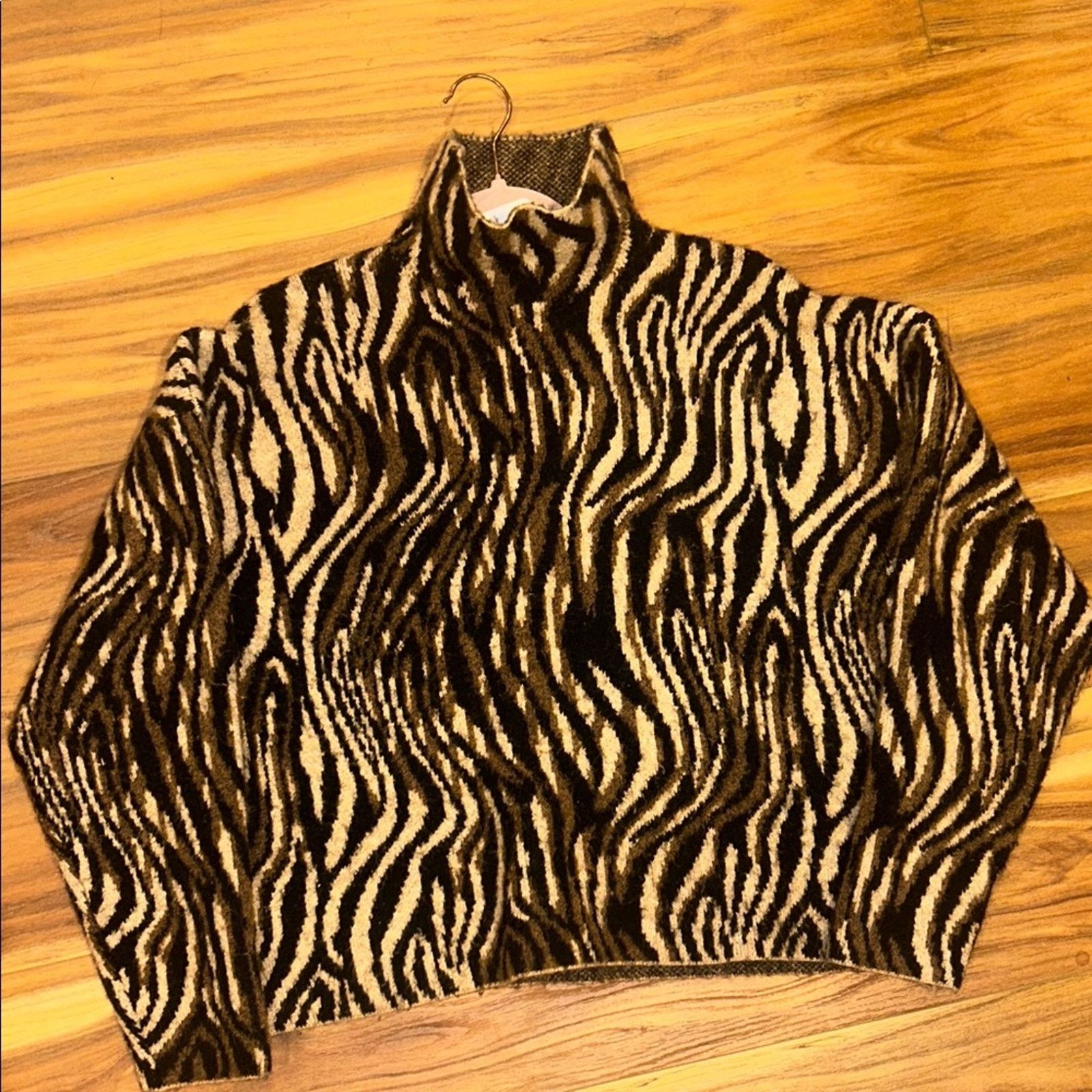 Zara Zara Black and Brown Zebra Print Sweater Size M / US 6-8 / IT 42-44 - 3 Thumbnail