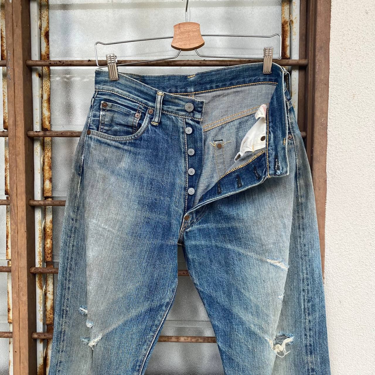 Evisu × Vintage RARE EVISU SMALL DAICOCK JAPAN SELVEDGED DISTRESSED BJ07-09 Size US 29 - 12 Thumbnail