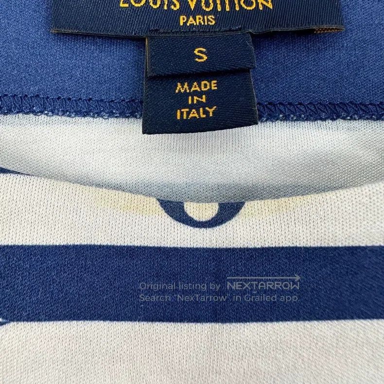 Louis Vuitton Louis Vuitton Navy striped presbyopic print three-quarter Size S / US 4 / IT 40 - 7 Thumbnail