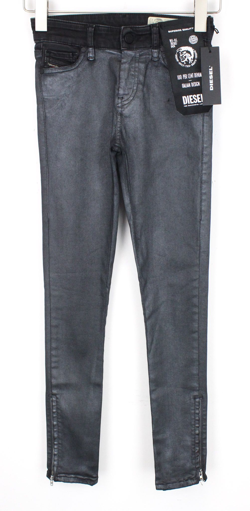 Diesel SLANDY-ZIP 069GF W23/L30 Grey Girls Jeans 71254 Size 23" - 1 Thumbnail