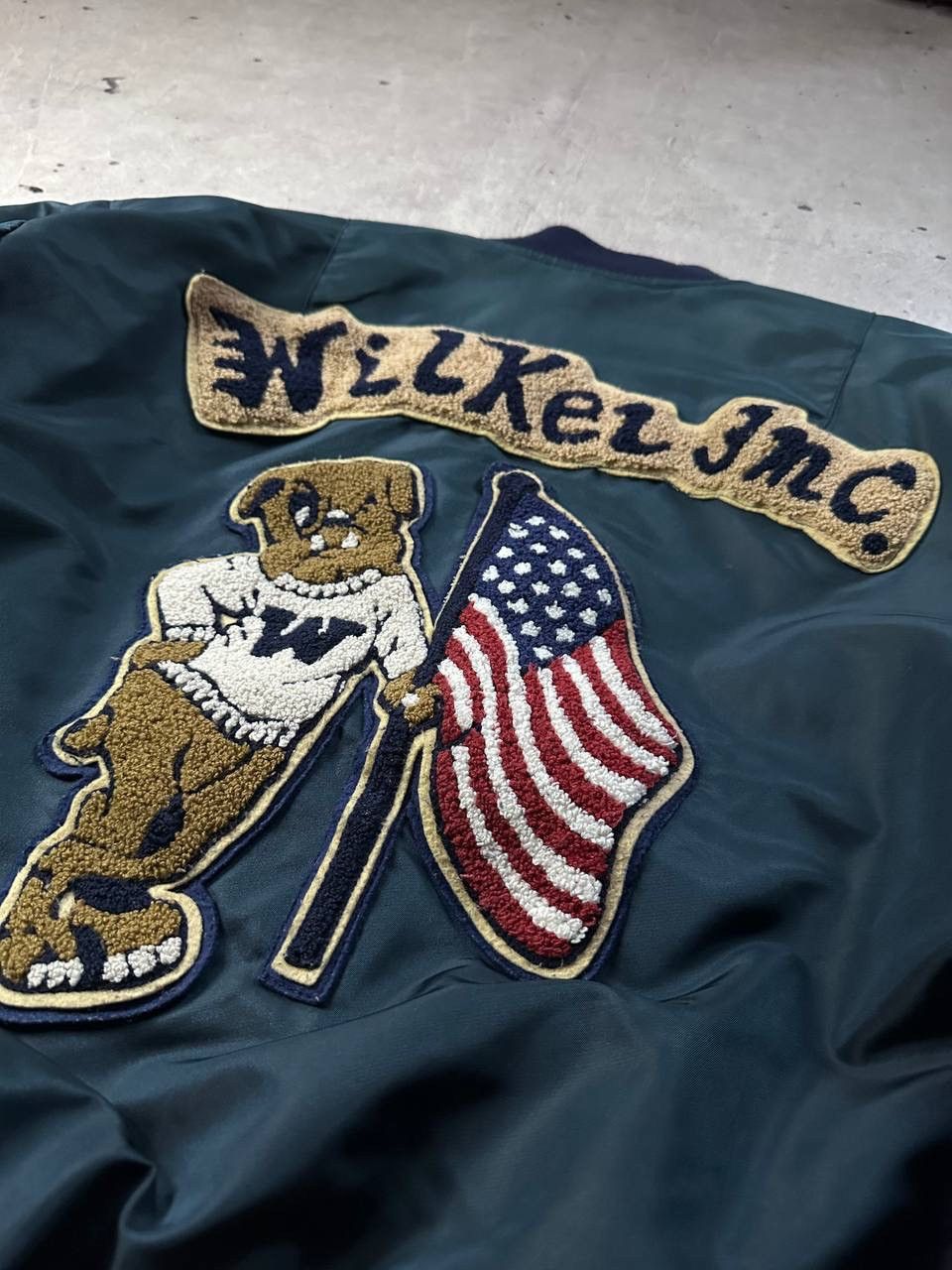 Other Vintage Wilker Industries MA-1 Bomber Jacket USA Patch Y2K Size US XL / EU 56 / 4 - 5 Thumbnail
