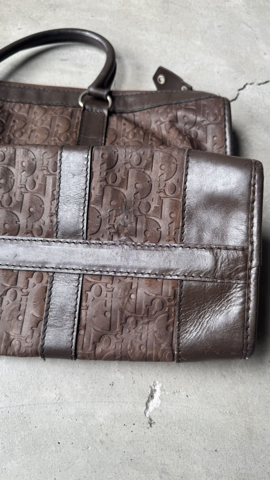 Dior Vintage Christian Dior Brown Suede Trotter Dior Emboss Size ONE SIZE - 6 Thumbnail