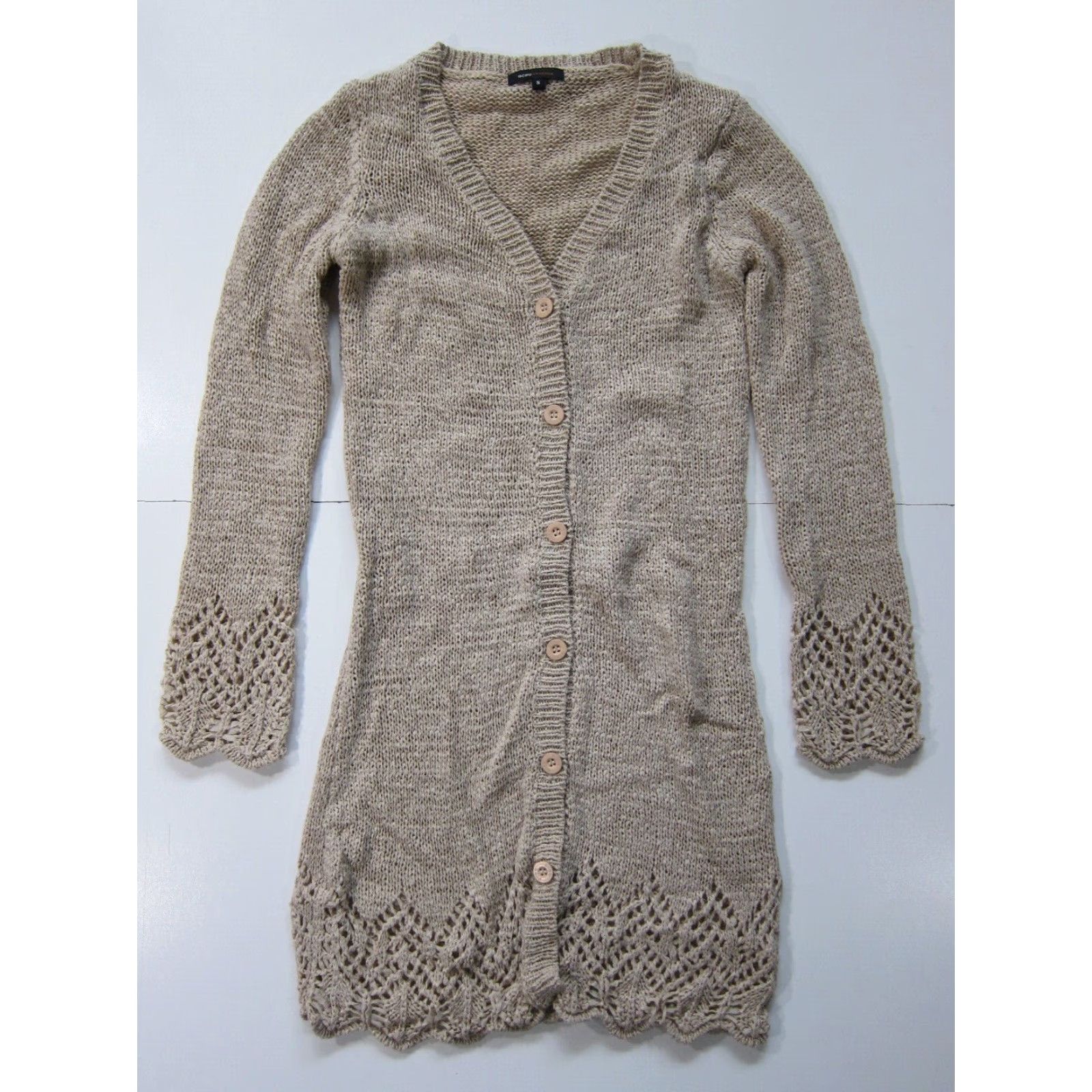 Bcbgmaxazria VINTAGE BCBGMAXAZRIA Brown Knit Long Sleeve Button Down Cardigan Sweater Women Small Size S / US 4 / IT 40 - 2 Thumbnail