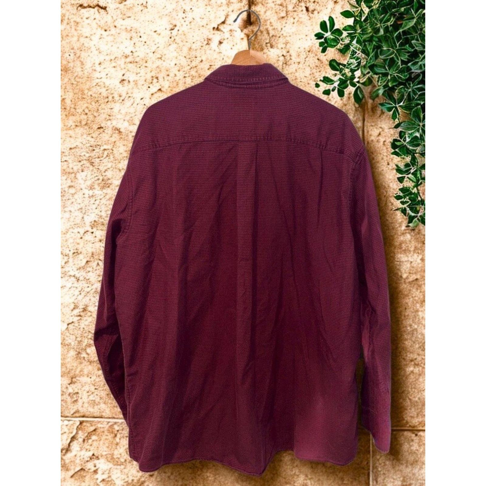 L.L. Bean LL Bean Flannel Shirt XLT Burgundy Houndstooth Button Down Size US XL / EU 56 / 4 - 3 Thumbnail
