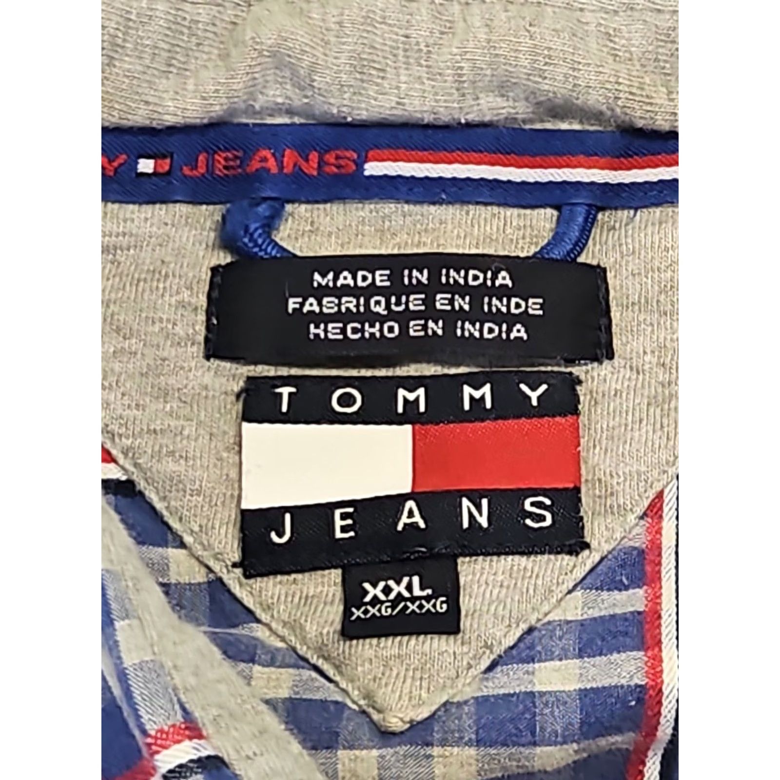 Tommy Hilfiger Tommy Jeans Shirt Mens XXL Blue Red Plaid Button-Down Classic Flag Logo Shirt Size US XXL / EU 58 / 5 - 4 Thumbnail