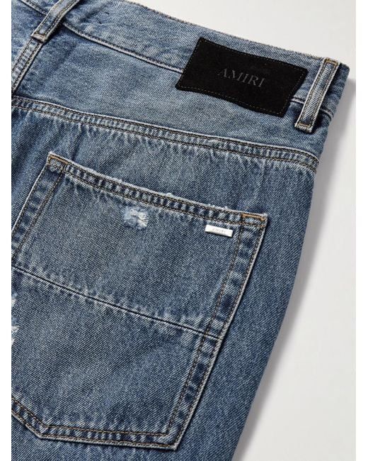 Amiri os11x1225 Mx1 Straight-Leg Panelled Distressed Jeans in Blue Size US 32 / EU 48 - 5 Thumbnail