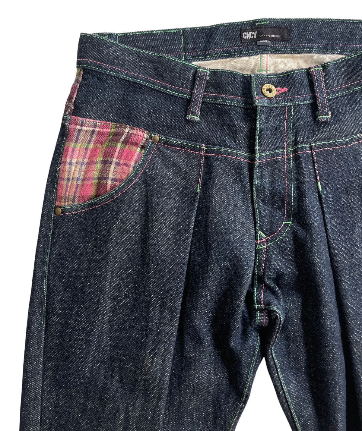 Japanese Brand Concave Attempt Double Waist Flare Denim Size US 31 - 7 Thumbnail